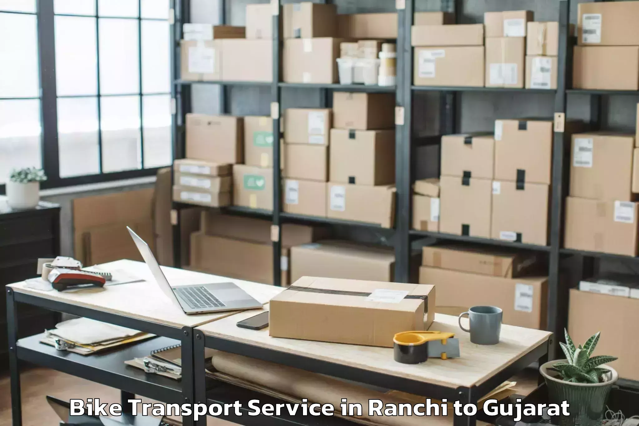 Affordable Ranchi to Veraval Bike Transport